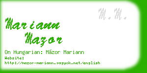 mariann mazor business card